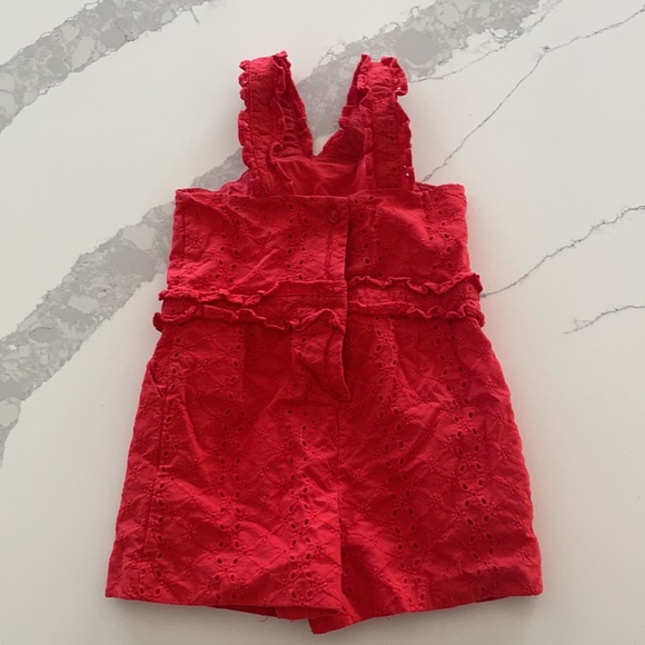 Janie and Jack Red Romper. SUPER CUTE!! Worn once!!! - Picture 3 of 3